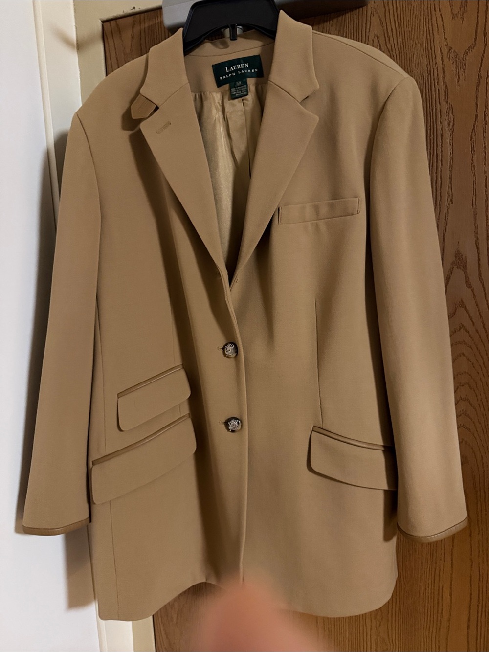 RALPH LAUREN LEATHER TRIM JACKET